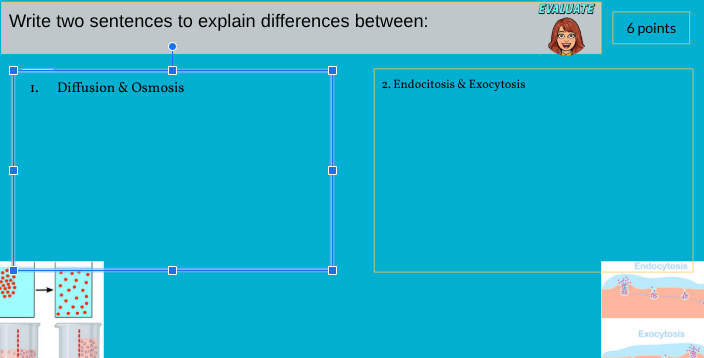 answer EVALUATE Write two sentences to explain