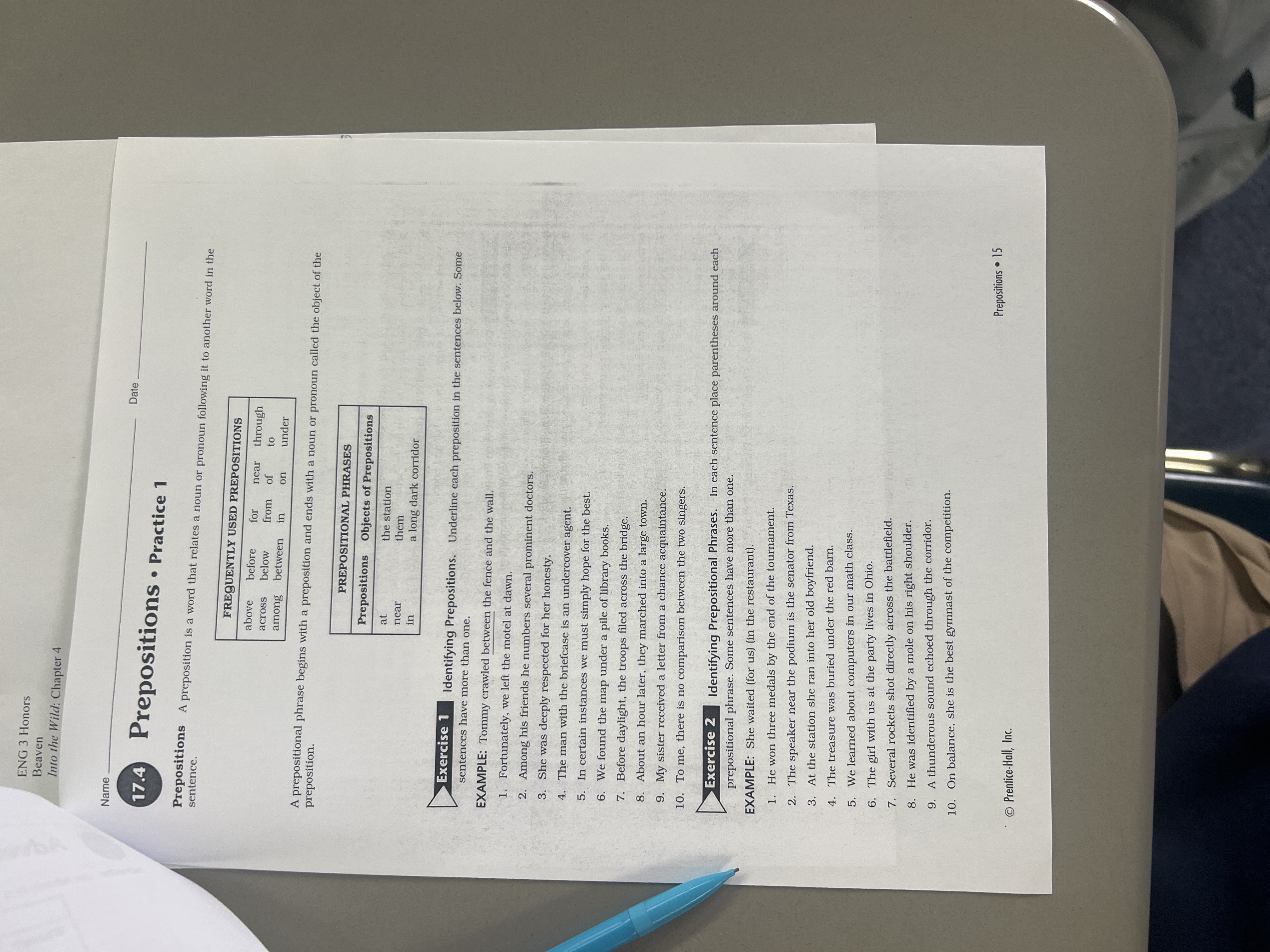 Answer ENG 3 Honors Beaven Into the Wild: Chapter