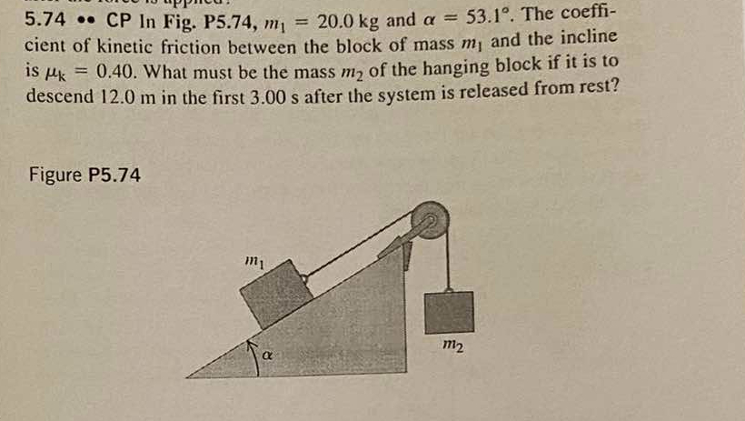 how to do this? 5.74 .. CP In Fig. P5.74, m =