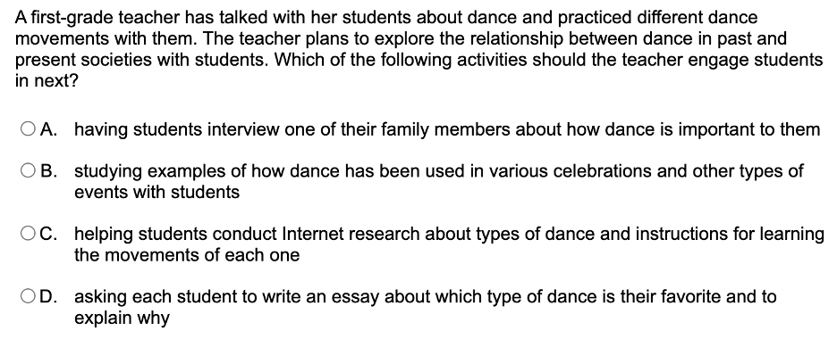 answer A first-grade teacher has talked with her