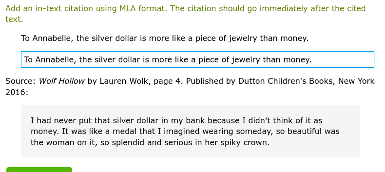 Add an in-text citation using MLA format. The