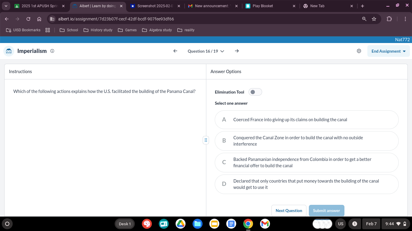 answer Ela ee Imperialism Question 16/19 v > S
