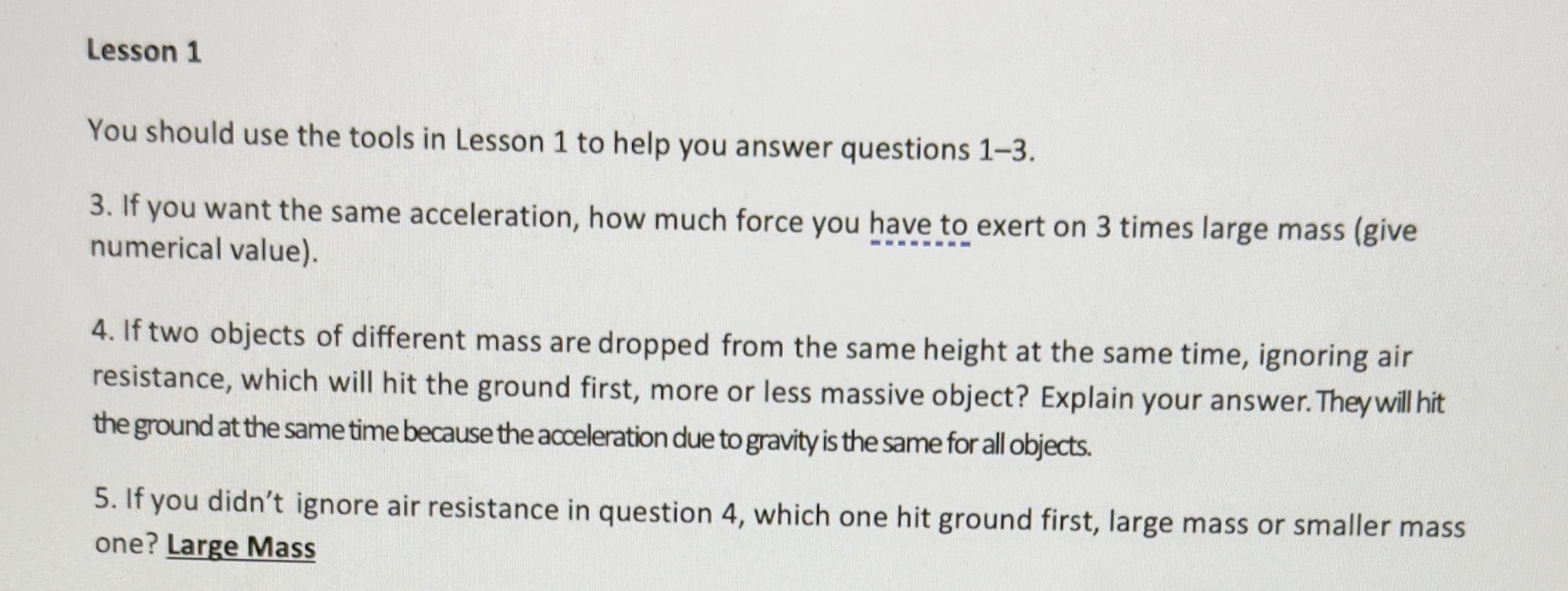 I need help with question 3 and did I get