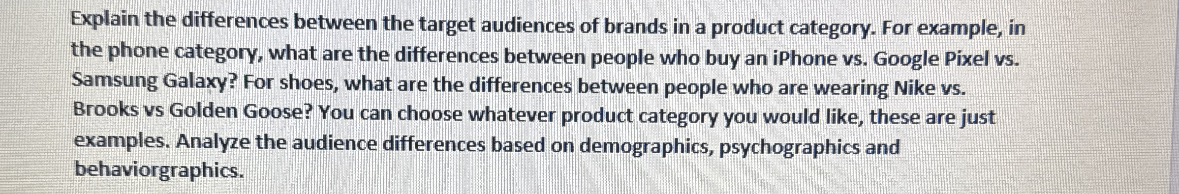 Explain the differences between the target