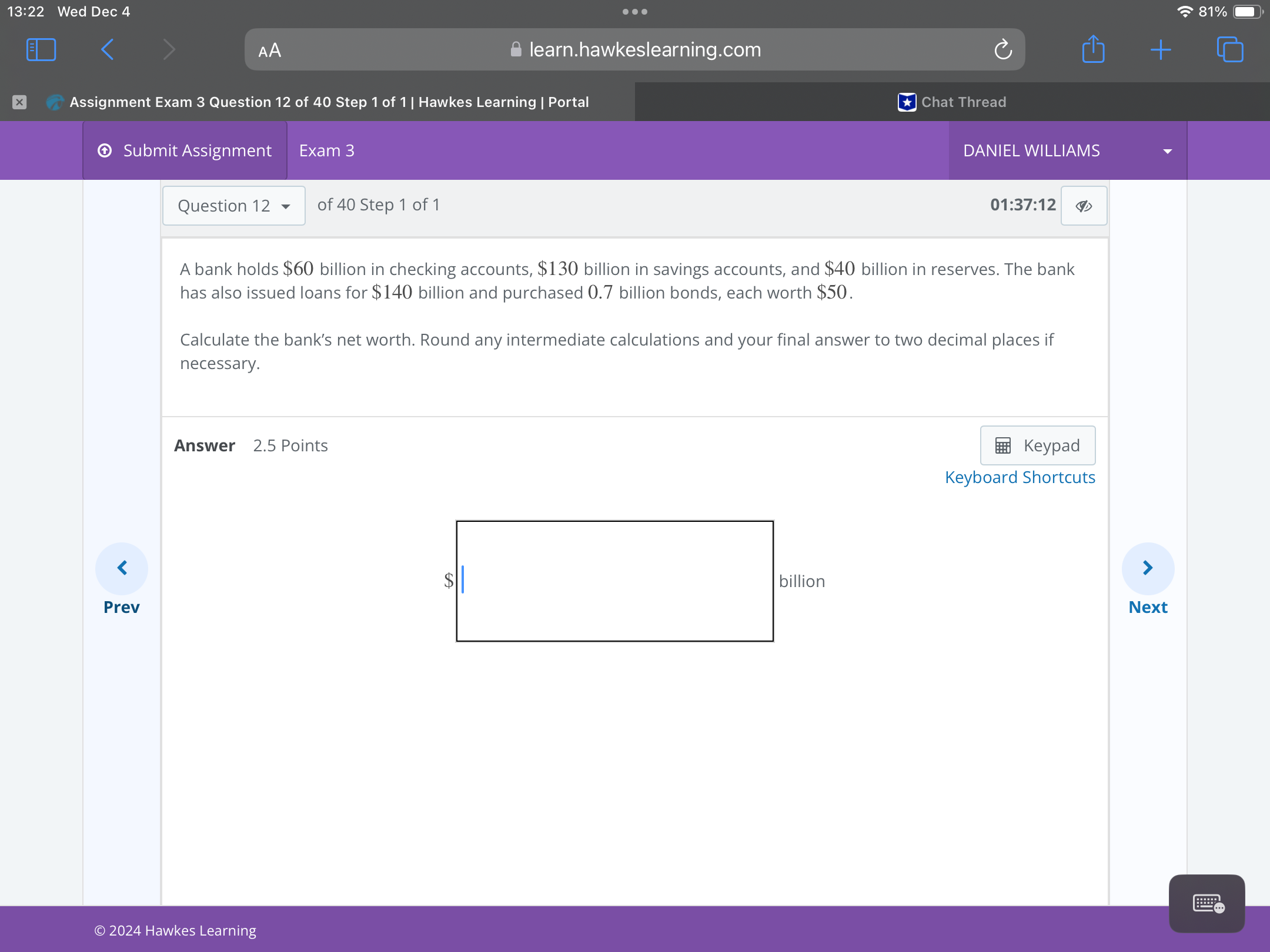 Answer 13:22 Wed Dec 4 X AA &