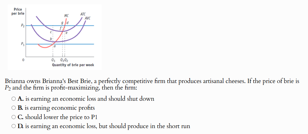 answer Price per brie MC ATC AVC g d P2 P1 -... .