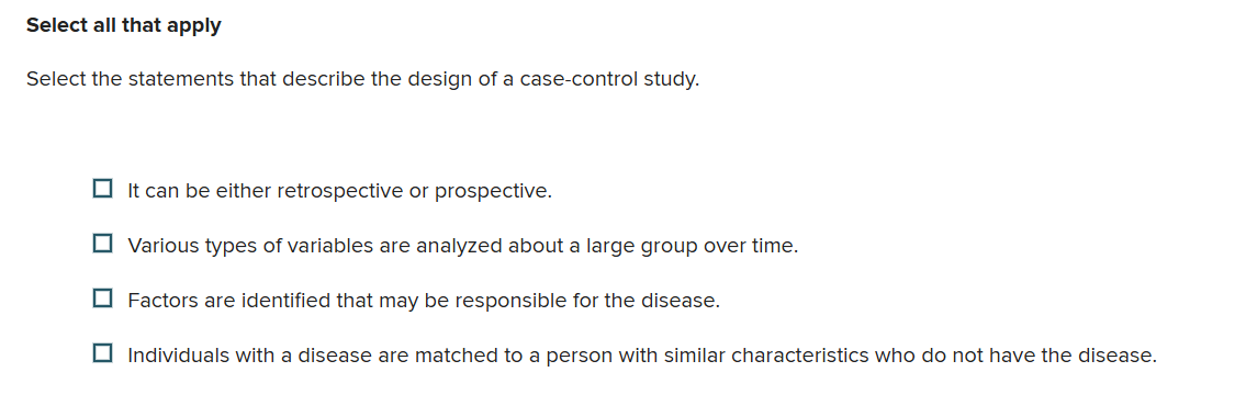 answer Select all that apply Select the