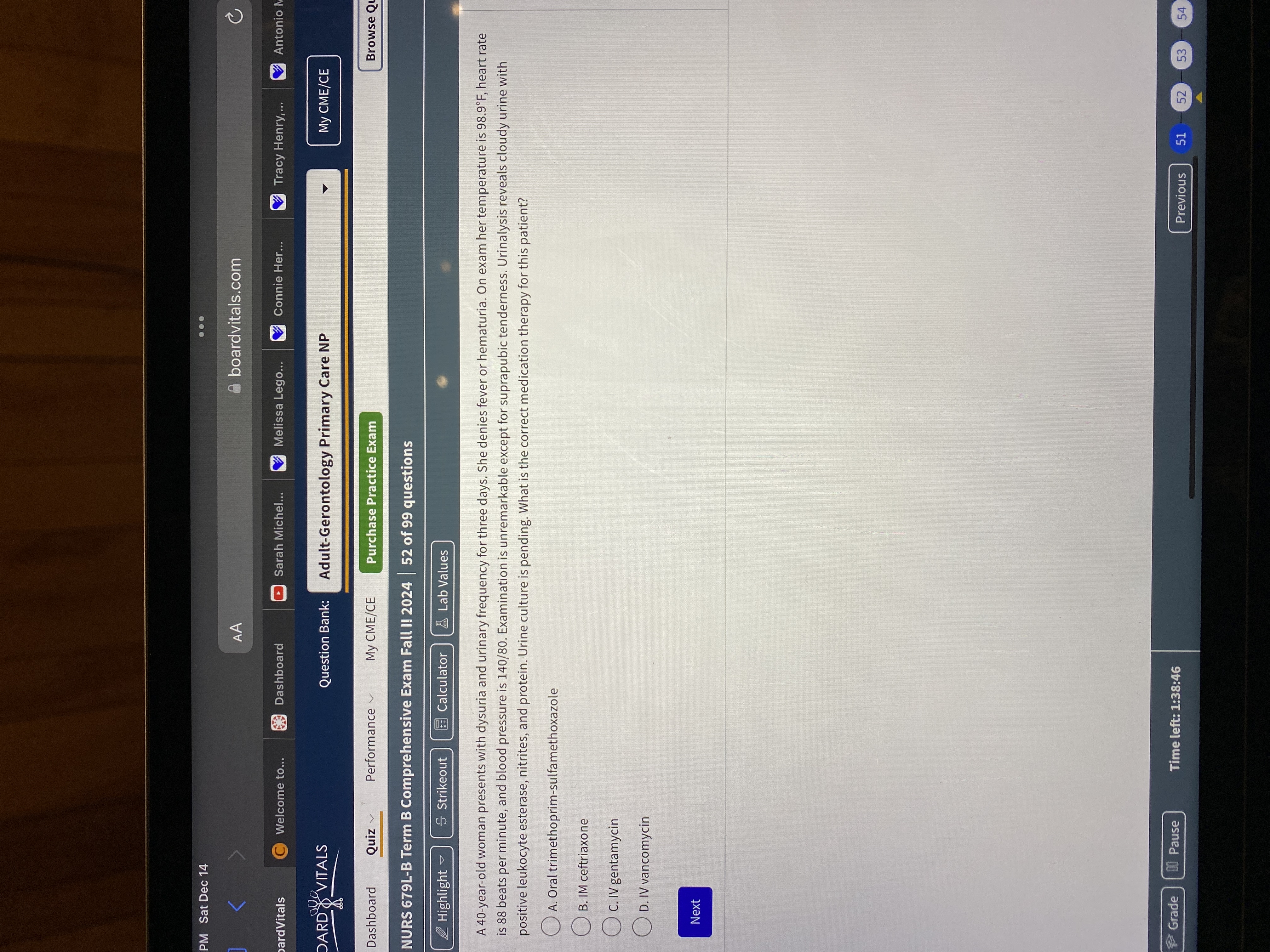 Answer PM Sat Dec 14 . . . AA boardvitals.com