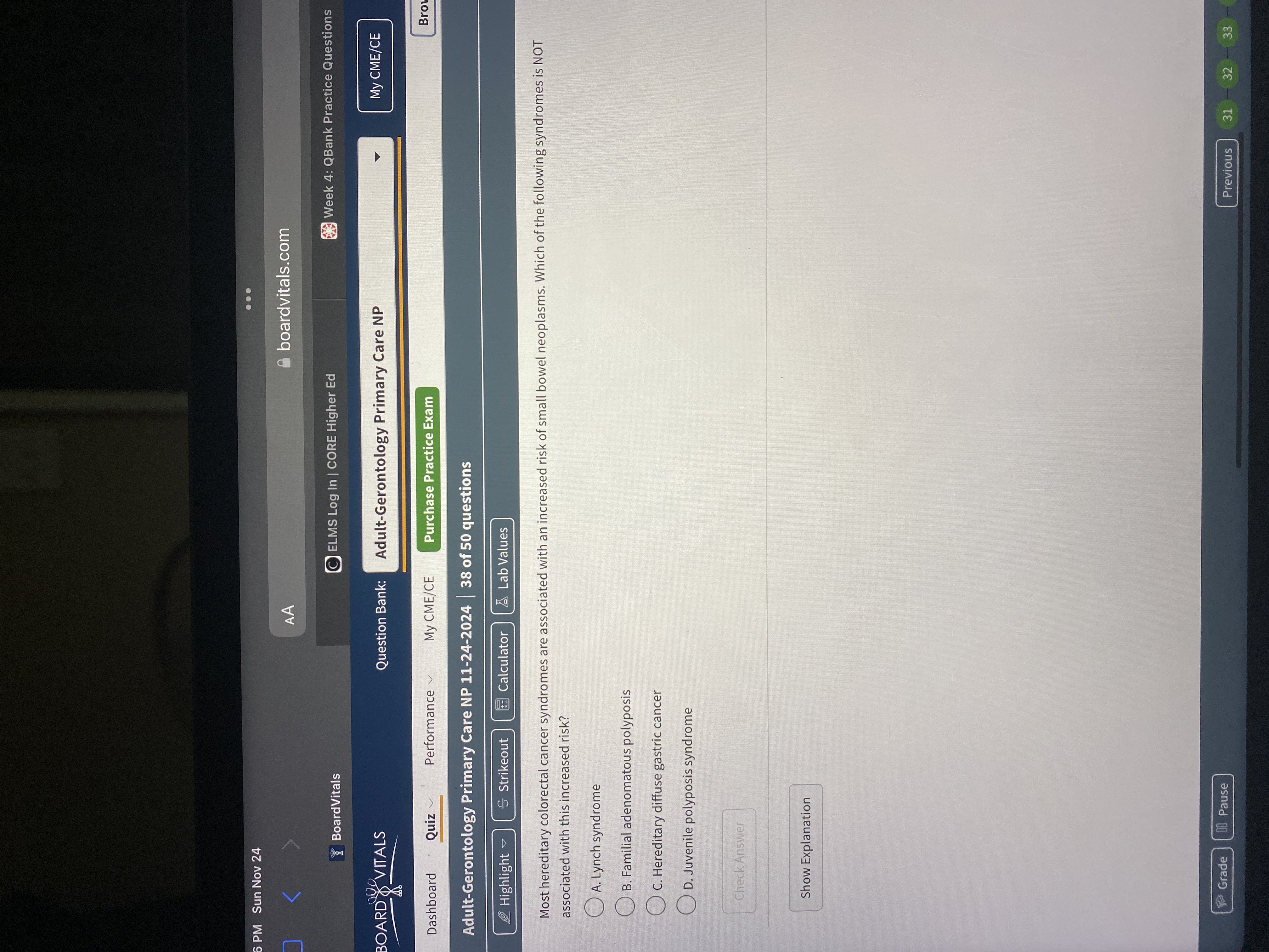 Answer 5 PM Sun Nov 24 . . . K AA boardvitals.com