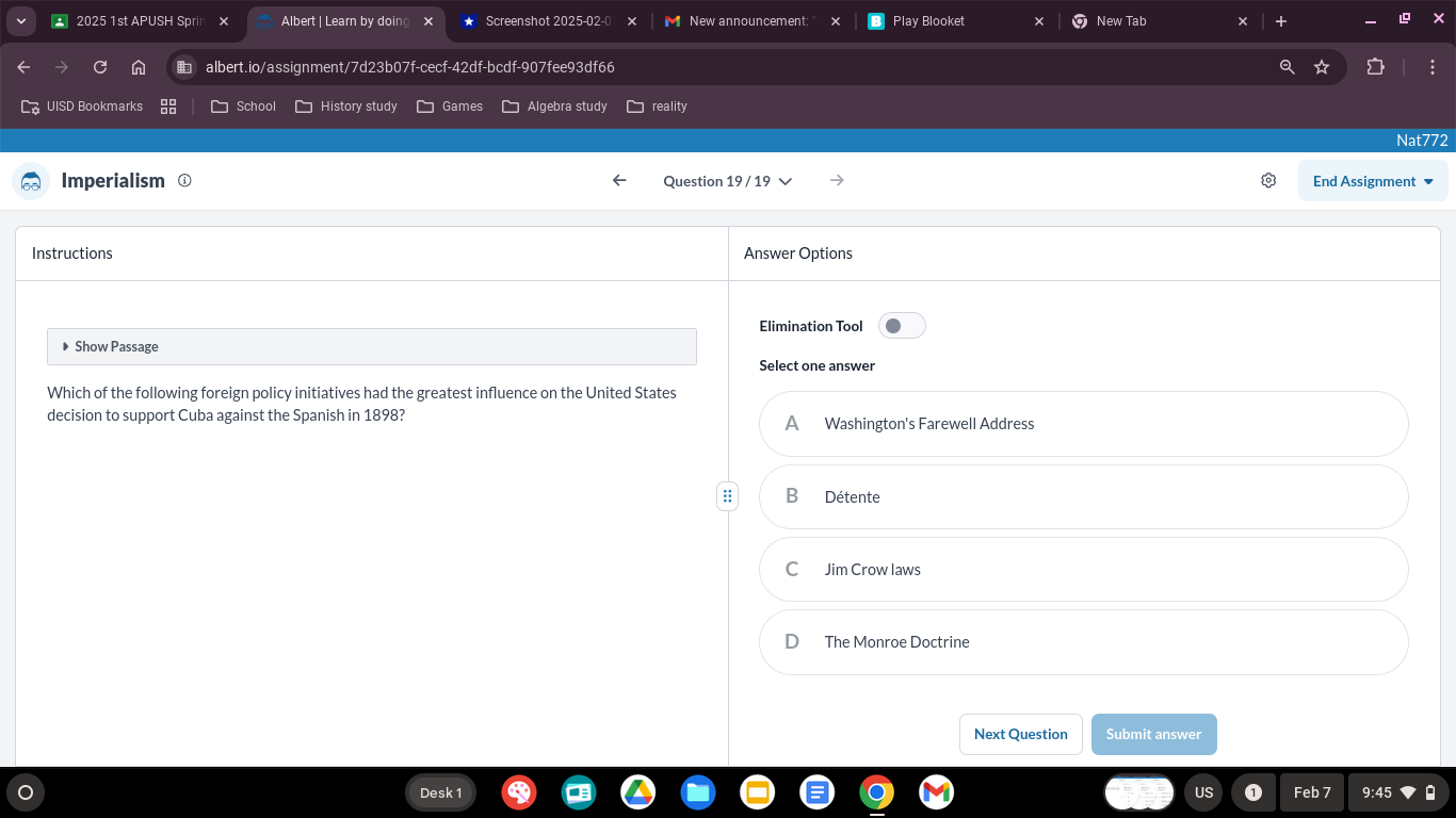 answer 2025 1st APUSH Sprin > Albert | Learn by