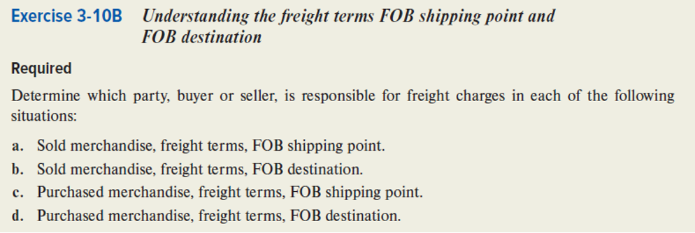 Exercise 3 - 1 0 B Understanding the freight