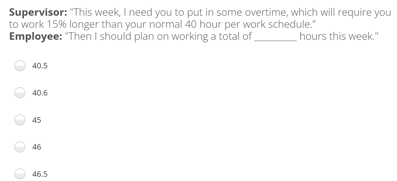 answer Supervisor: "This week, | need you to put