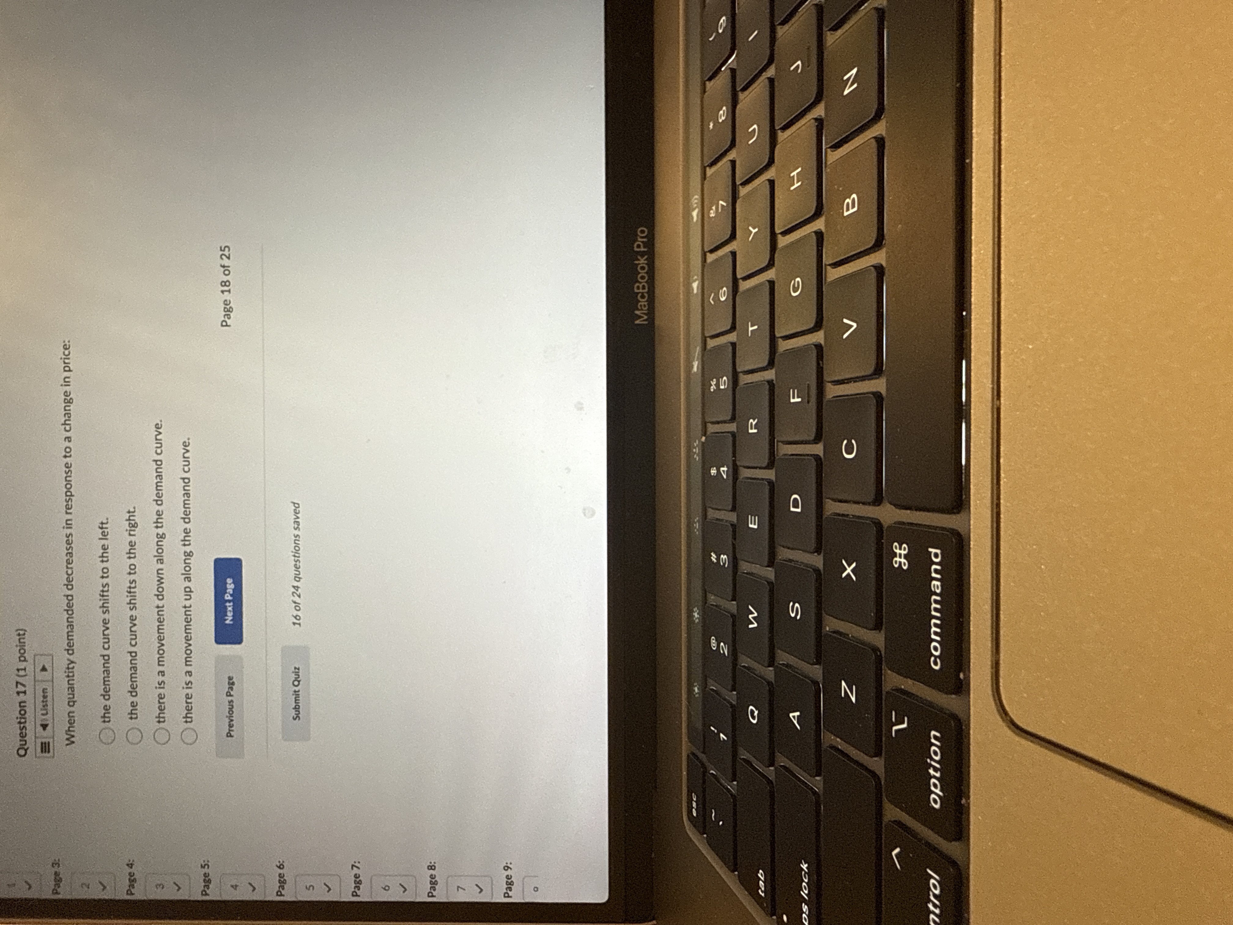 Answer Question 17 (1 point) Listen Page 3 When