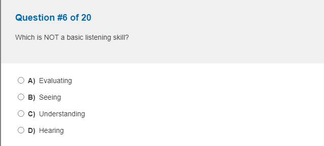 answer Question #6 of 20 Which is MOT a basic