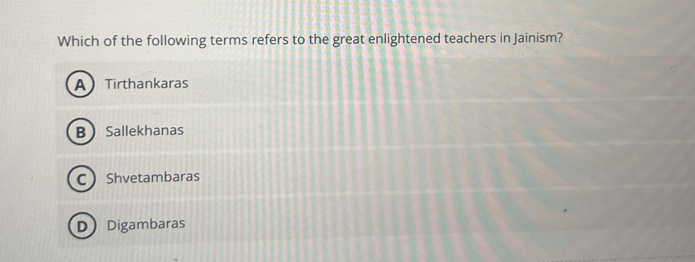 Which of the following terms refers to the great