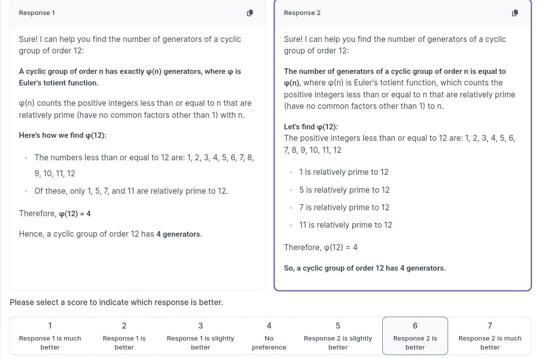Which response is better give justification