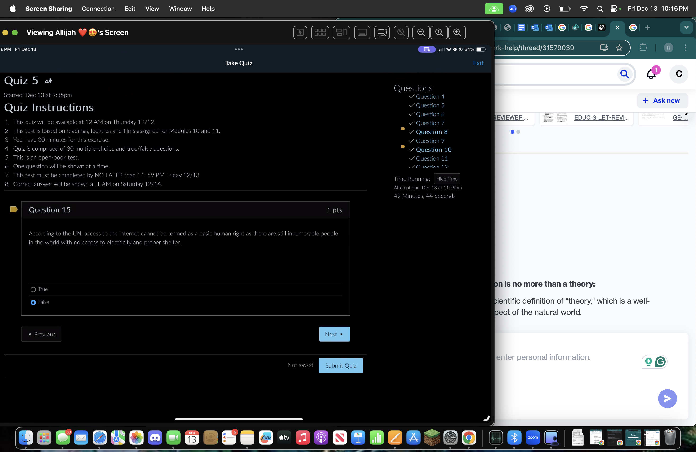 Answer Screen Sharing Connection Edit View Window
