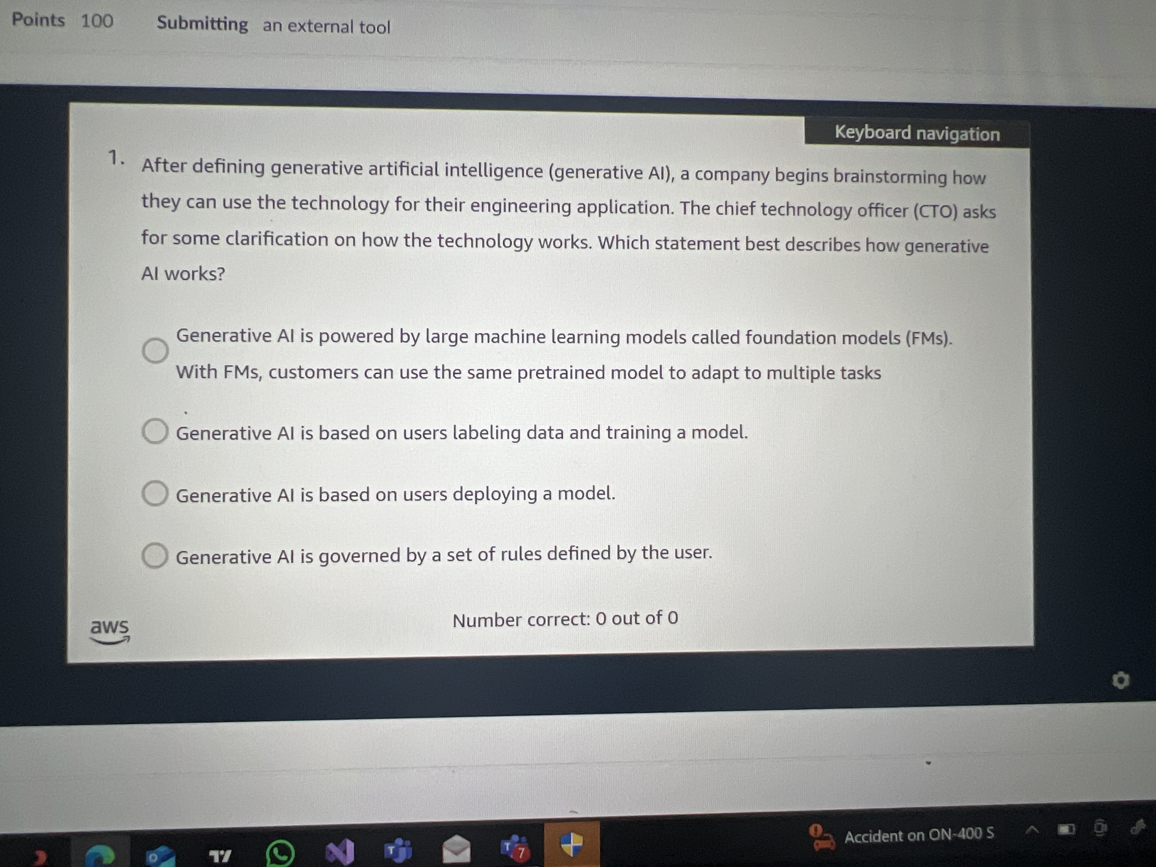 Answer 100 ik aws S Submitting an external tool