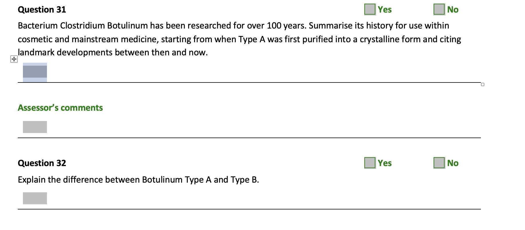 answer Question 31 [| Yes [| No Bacterium