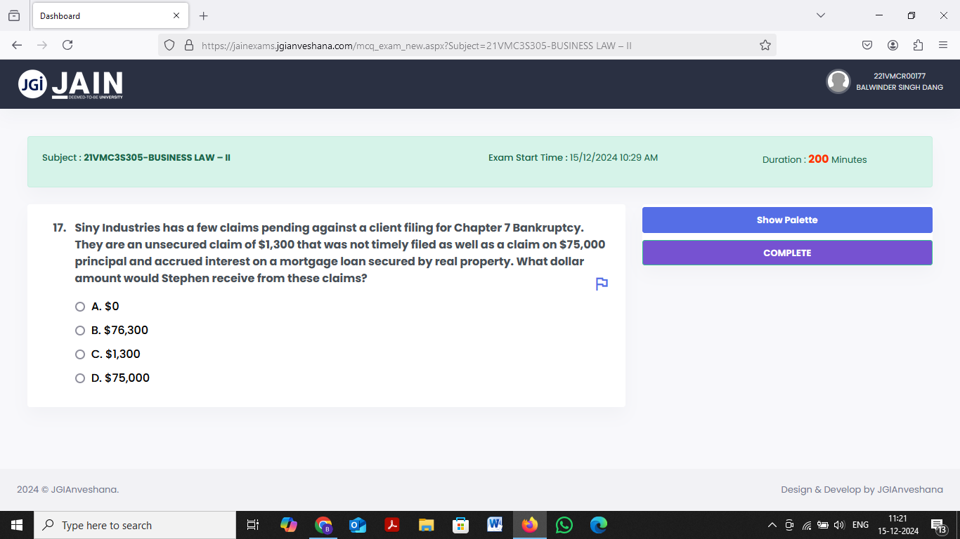 ANSWER Dashboard X + X - C O B