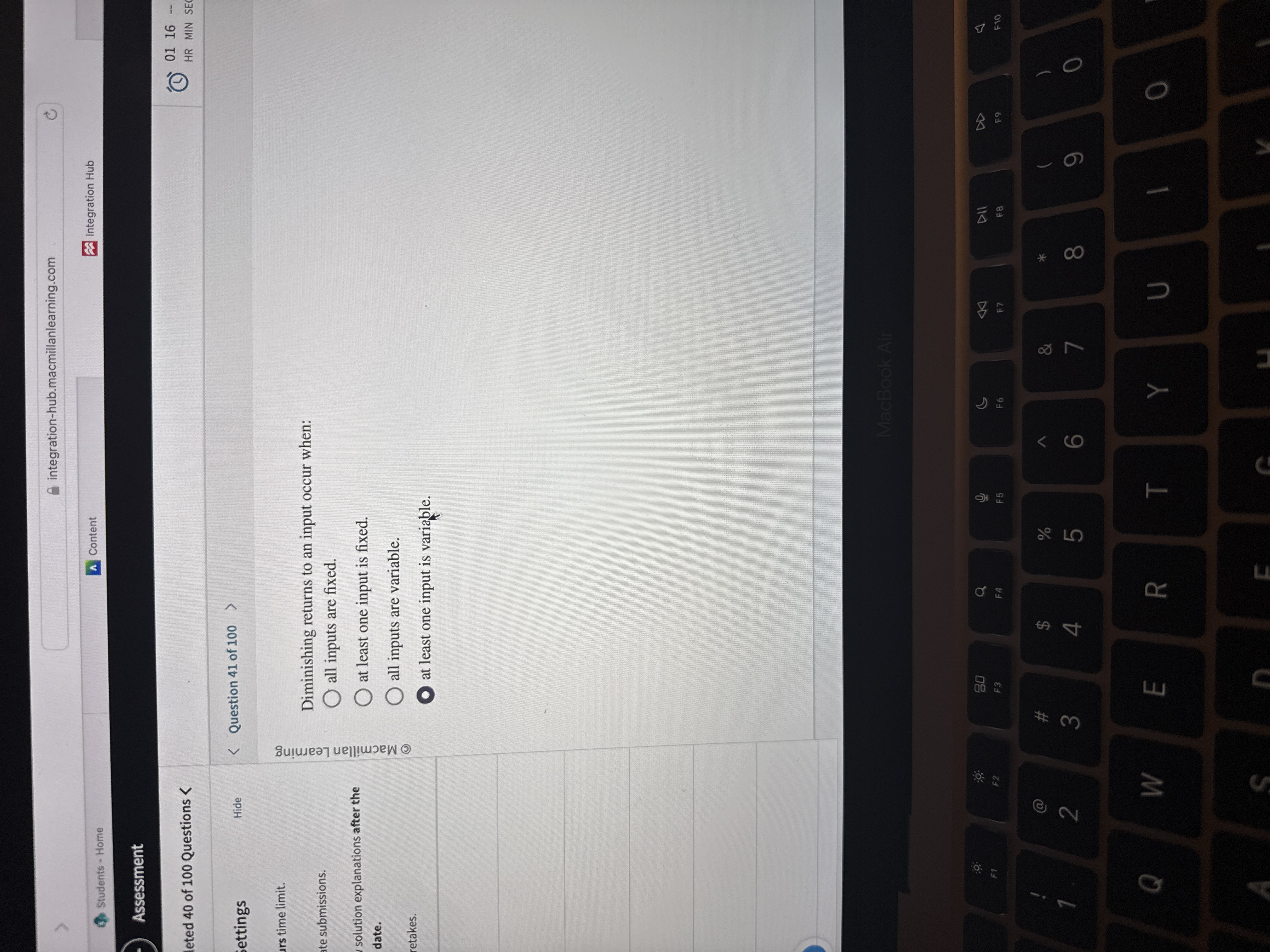 answer integration-hub.macmillanlearning.com C