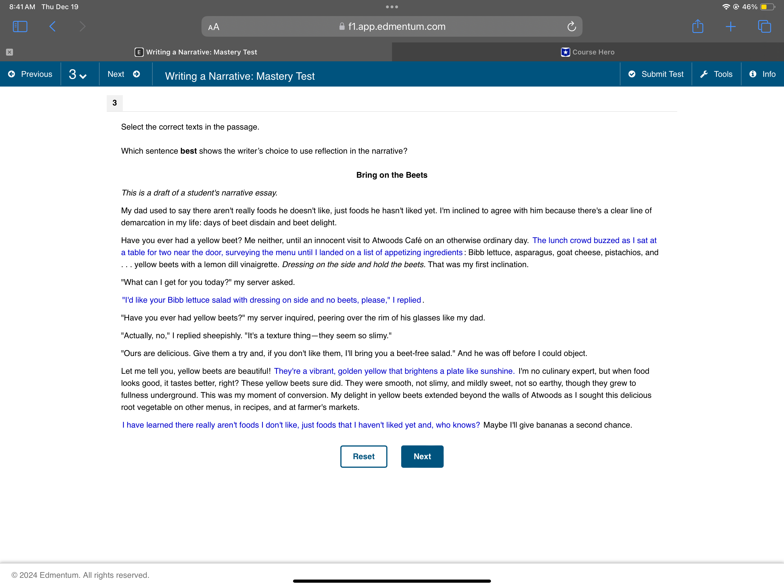 8:41AM Thu Dec 19 T @ 46% @ VA @