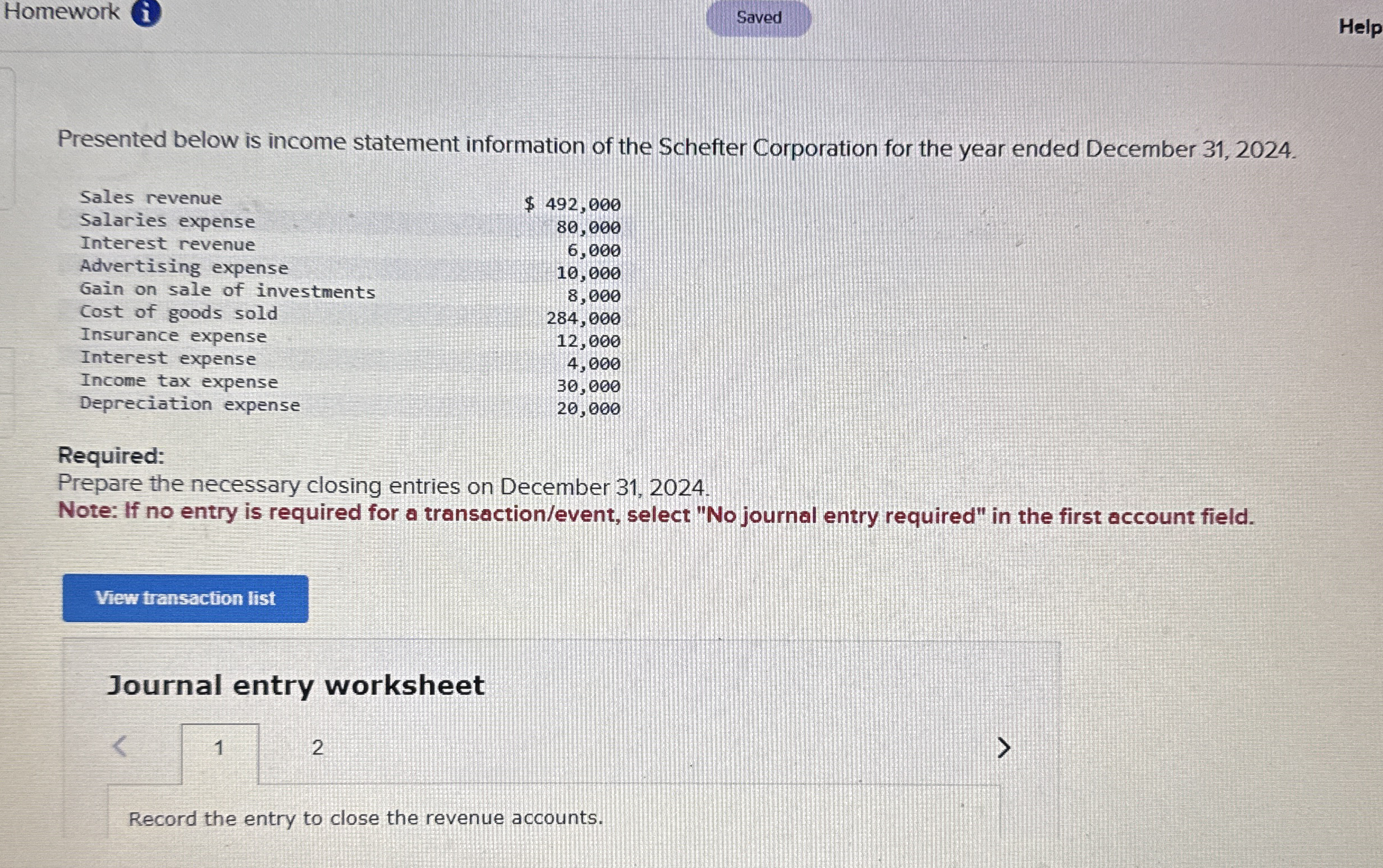 Homework i Saved Help Presented below is income