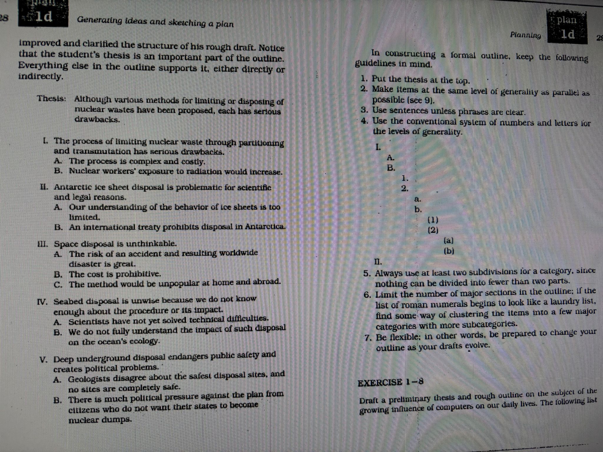 I need help with creating an outline using this