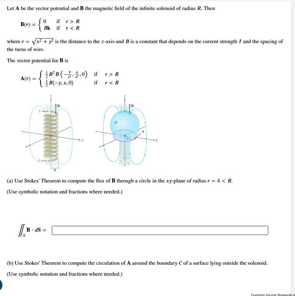 answer for part a Let A be the vector potential