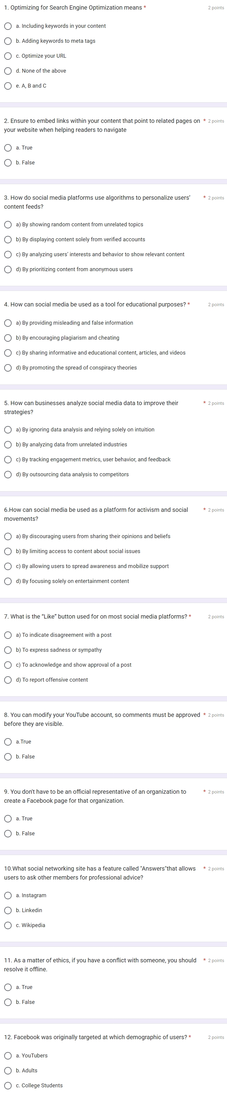 answers 1. Optimizing for Search Engine
