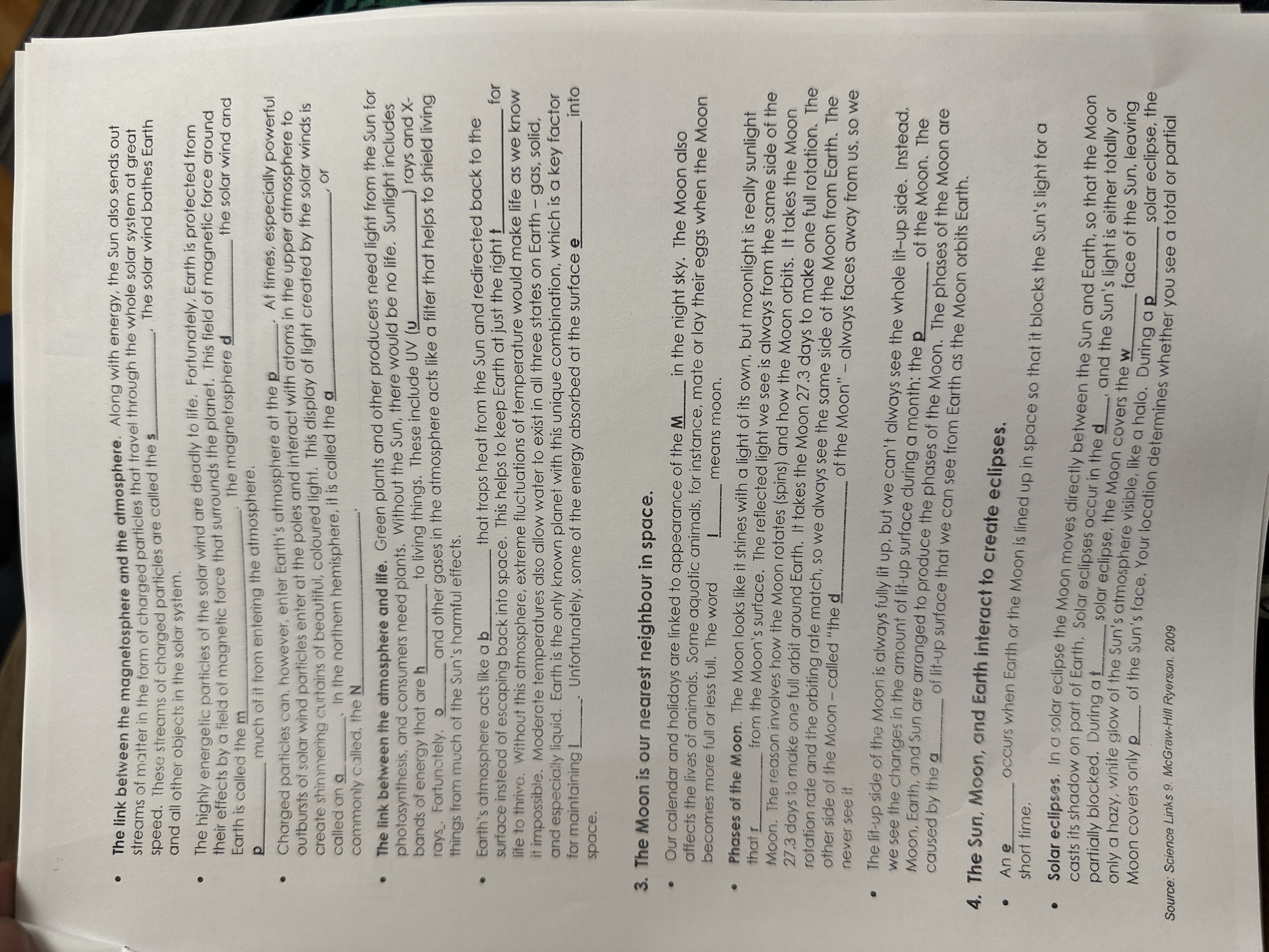 Fill up the blanks The link between the