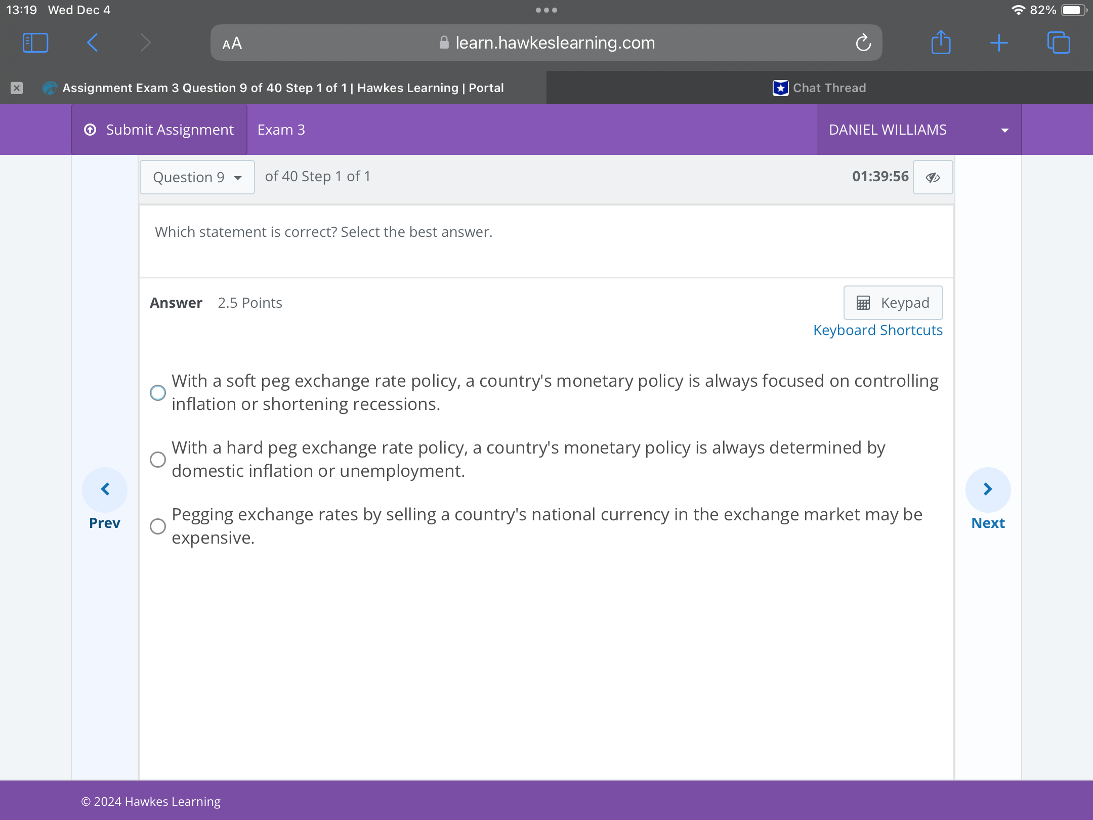 Answer 13:19 Wed Dec 4 AL VA ] AA &