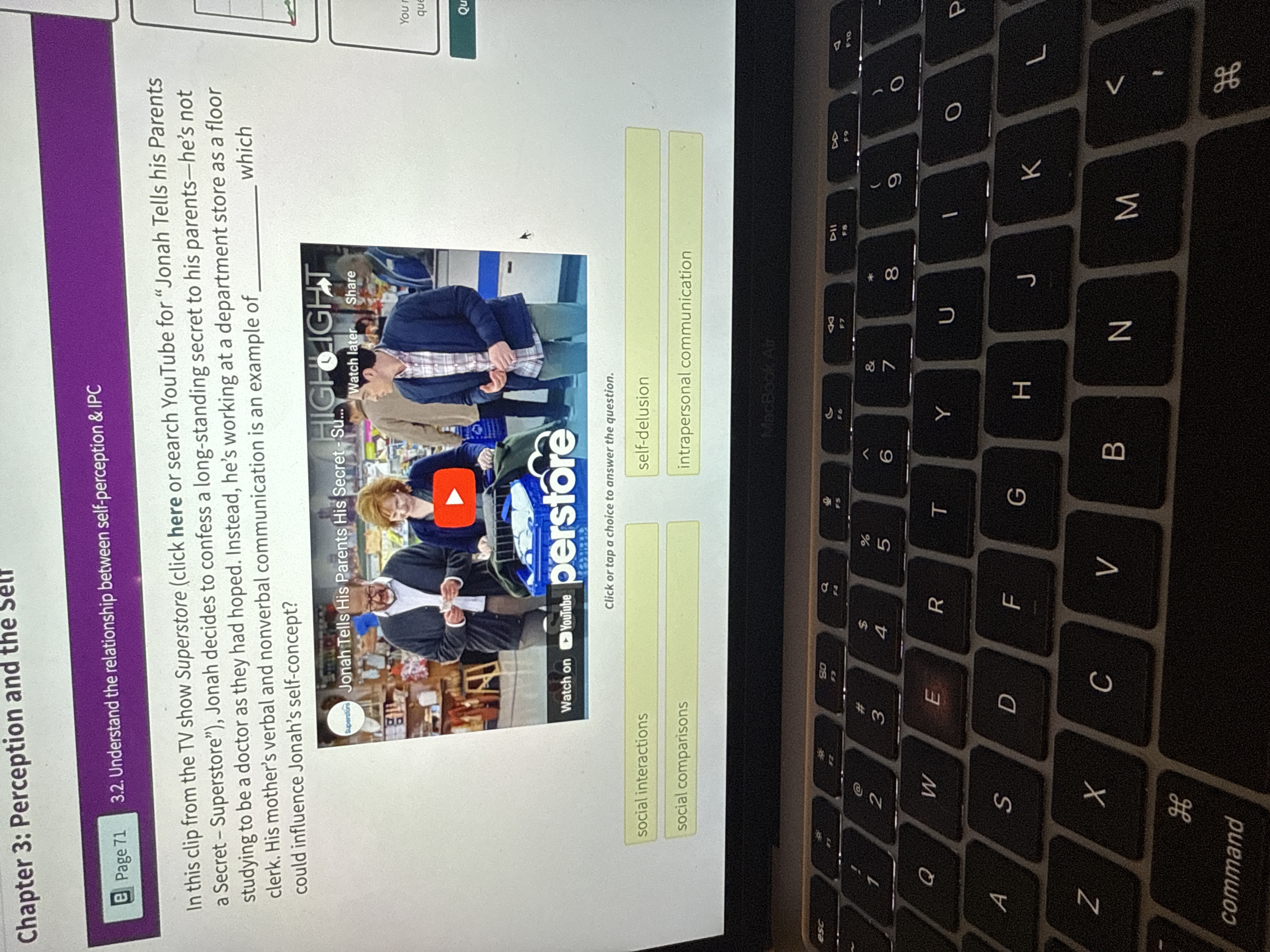 answer Chapter 3: Perception and the Sell e Page