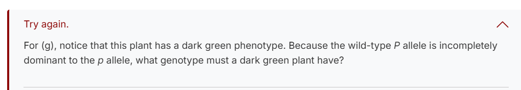 answer Try again. For (g), notice that this plant