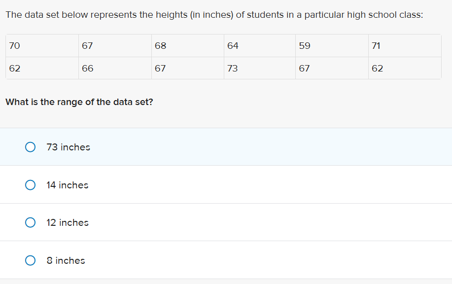 answer The data set below represents the heights