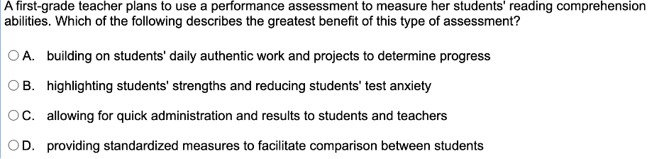 answer A first-grade teacher plans to use a