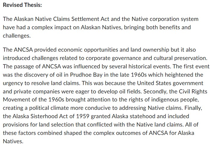 In response, reflect on this revised statement.