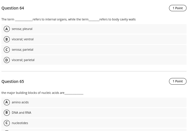 answer Question 64 1 Point The term refers to