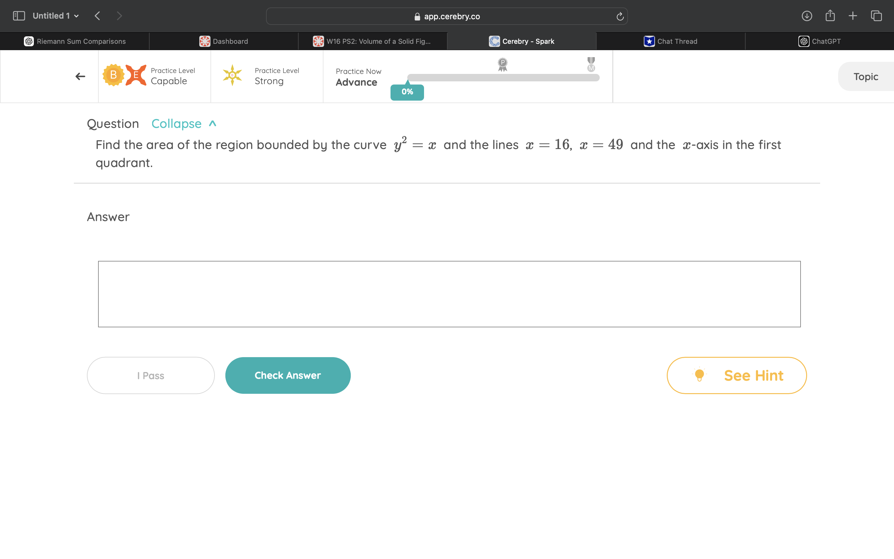answer Untitled 1 v app.cerebry.co C + Riemann