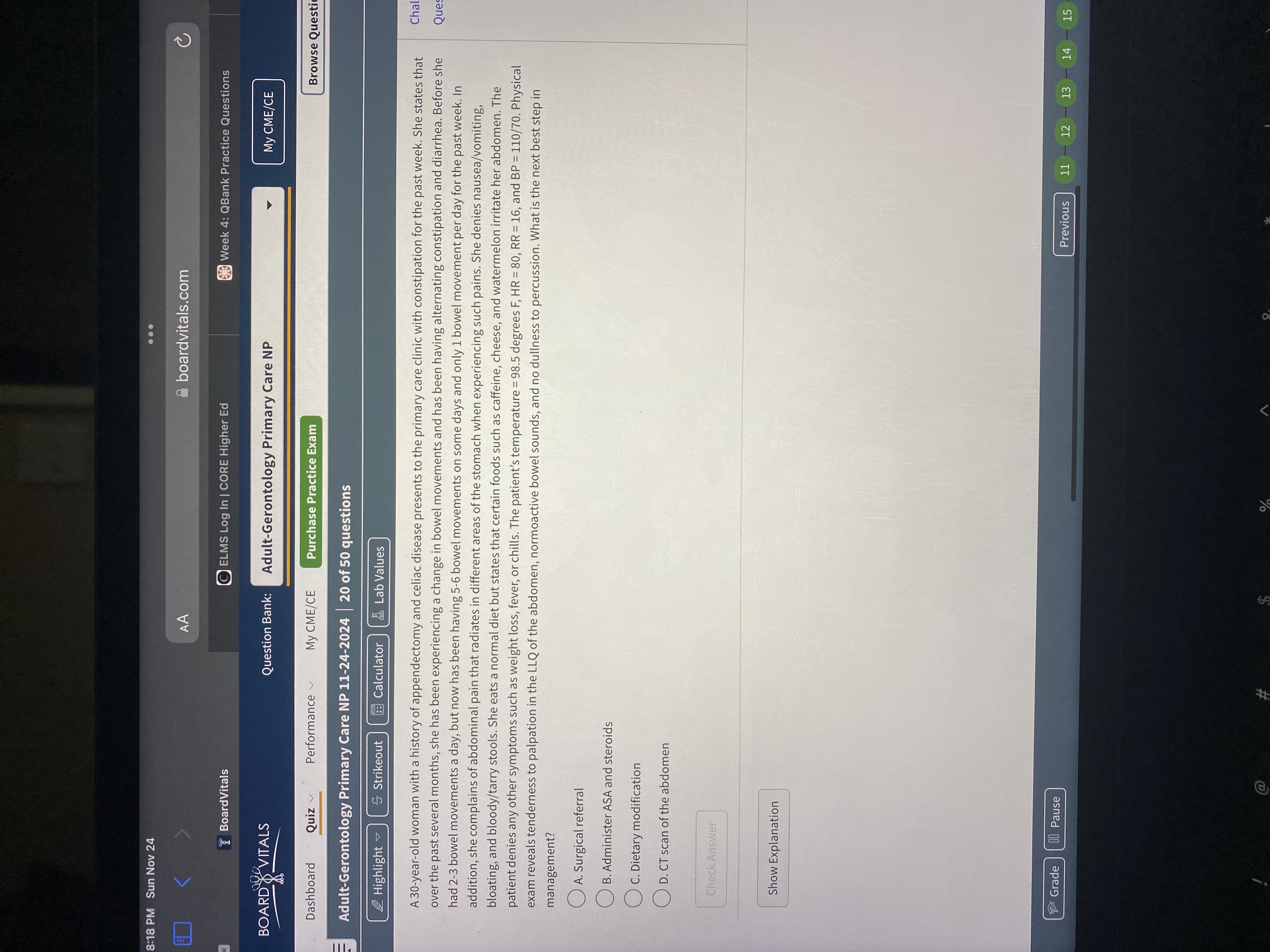 Answer 8:18 PM Sun Nov 24 . . . K AA