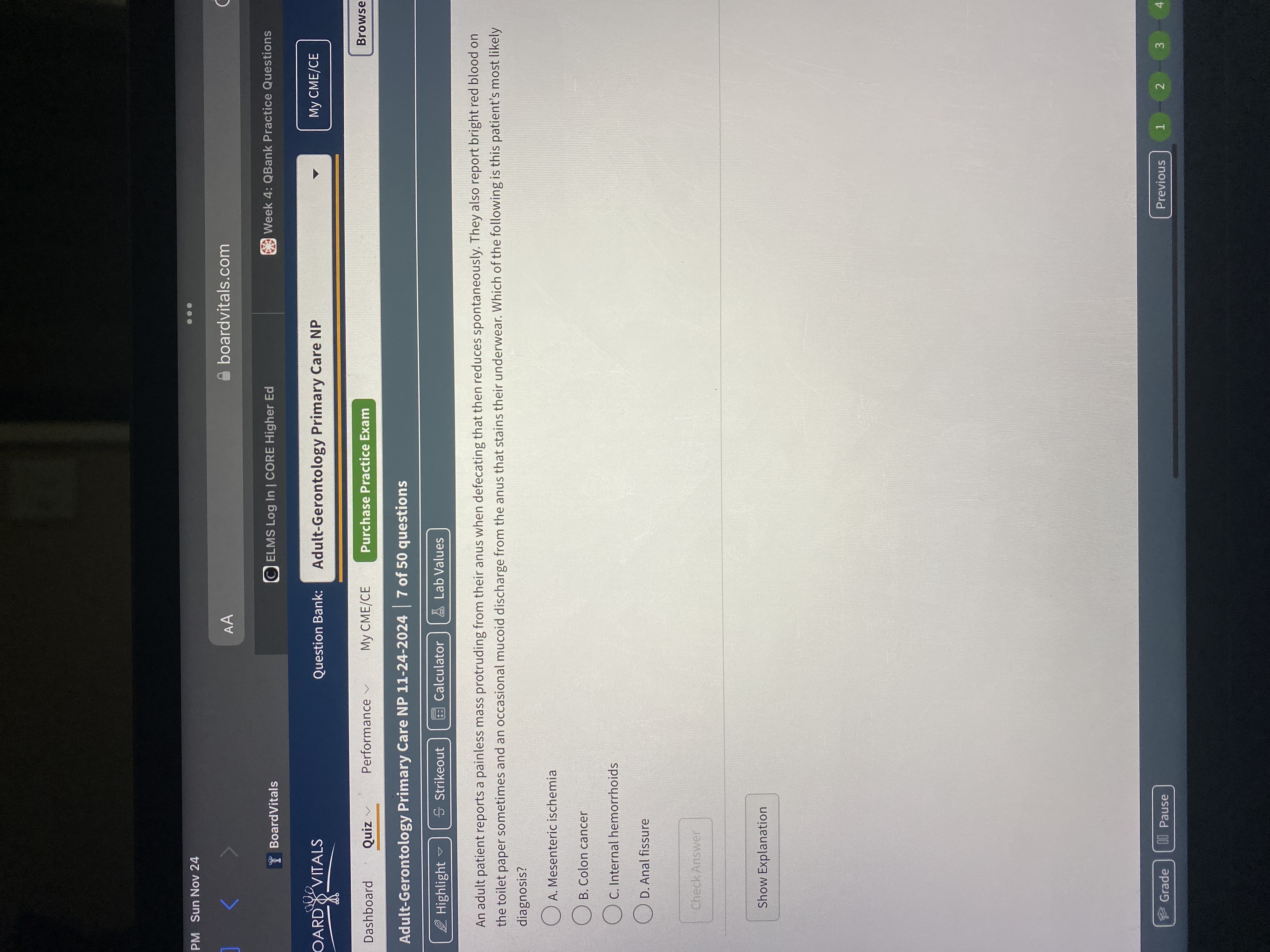 Answer PM Sun Nov 24 . . . K AA boardvitals.com