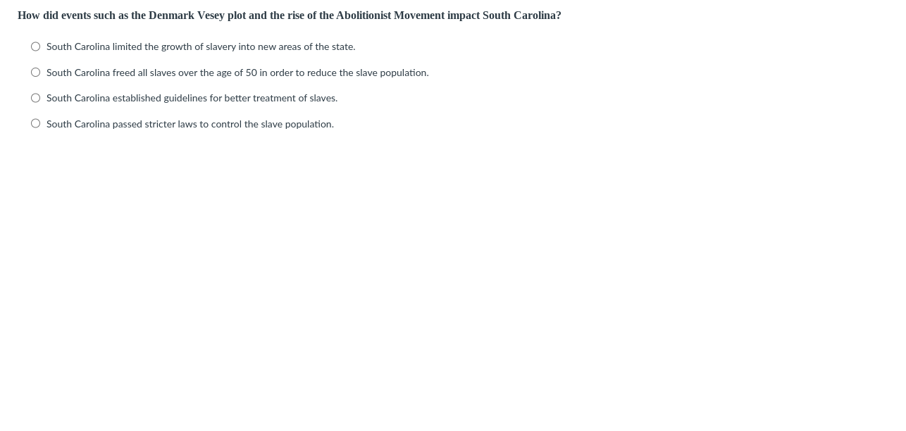 answer How did events such as the Denmark Vesey