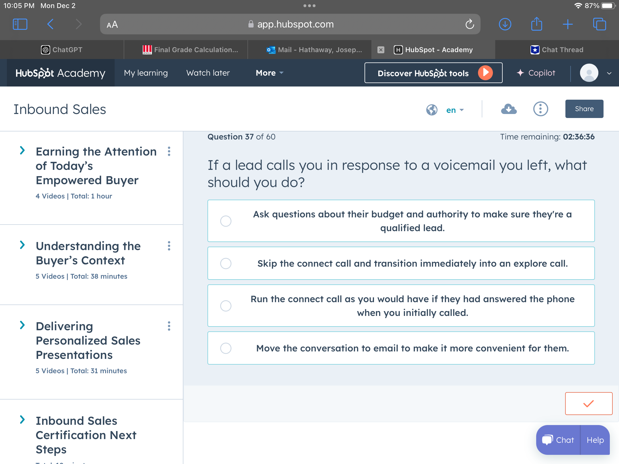 Answer 10:05 PM Mon Dec 2 soe CRAZ ) &