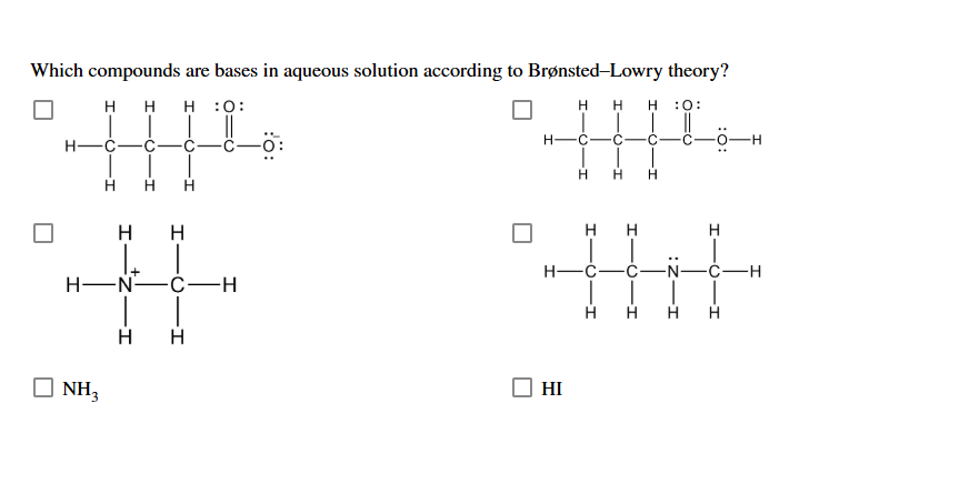 answer Which compounds are bases in aqueous