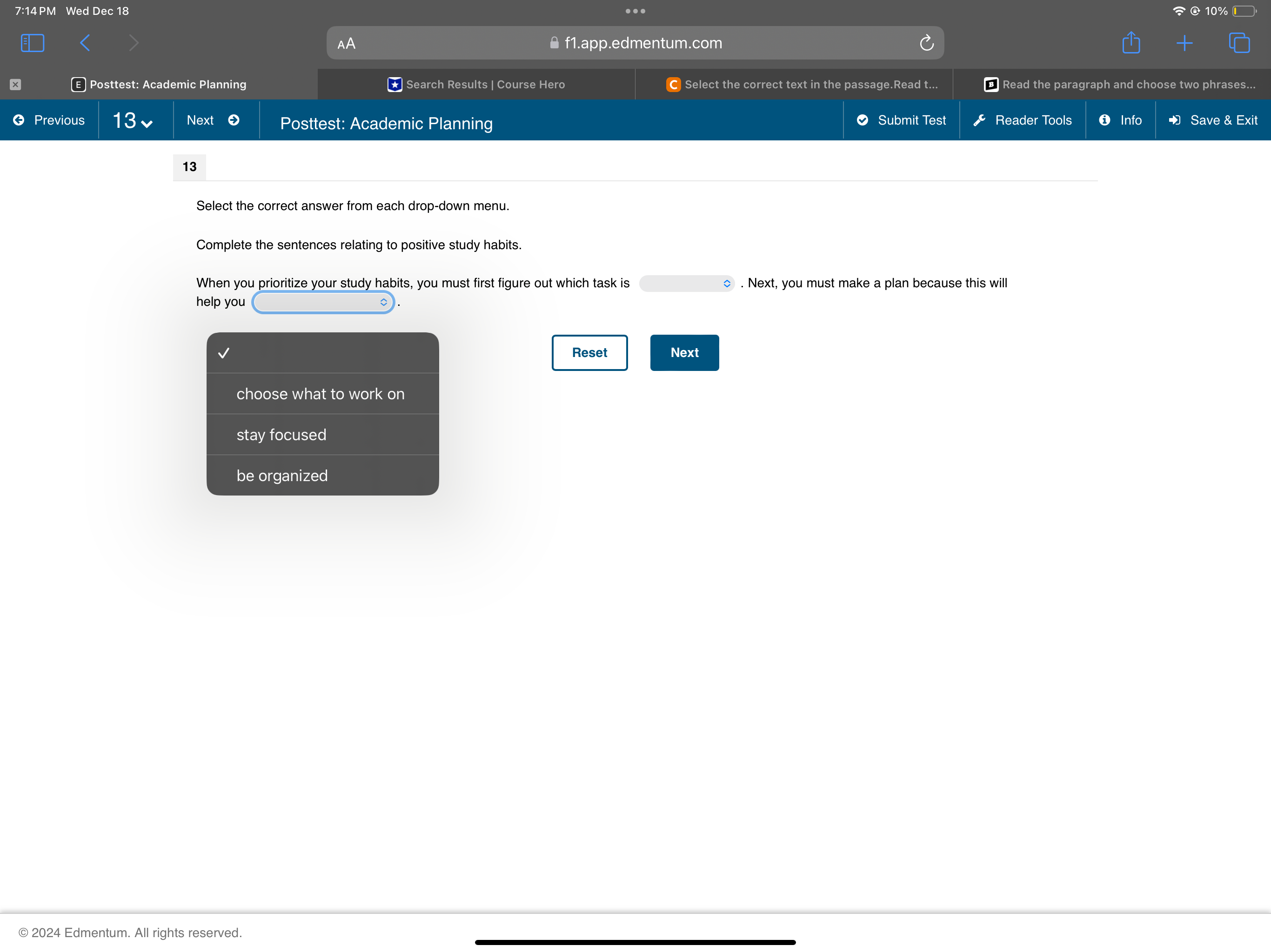 7:14 PM Wed Dec 18 . . . @ 10% AA