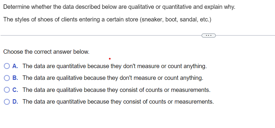 give me an answer Determine whether the data