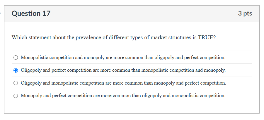 check my answer Question 17 3 pts Which statement