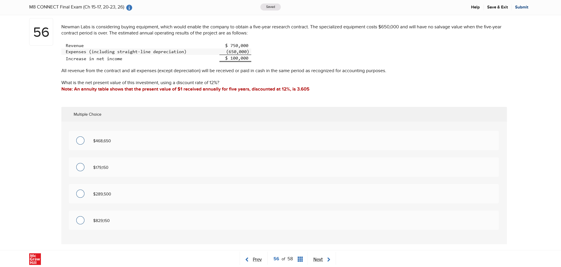 answer M8 CONNECT Final Exam (Ch 15-17, 20-23,