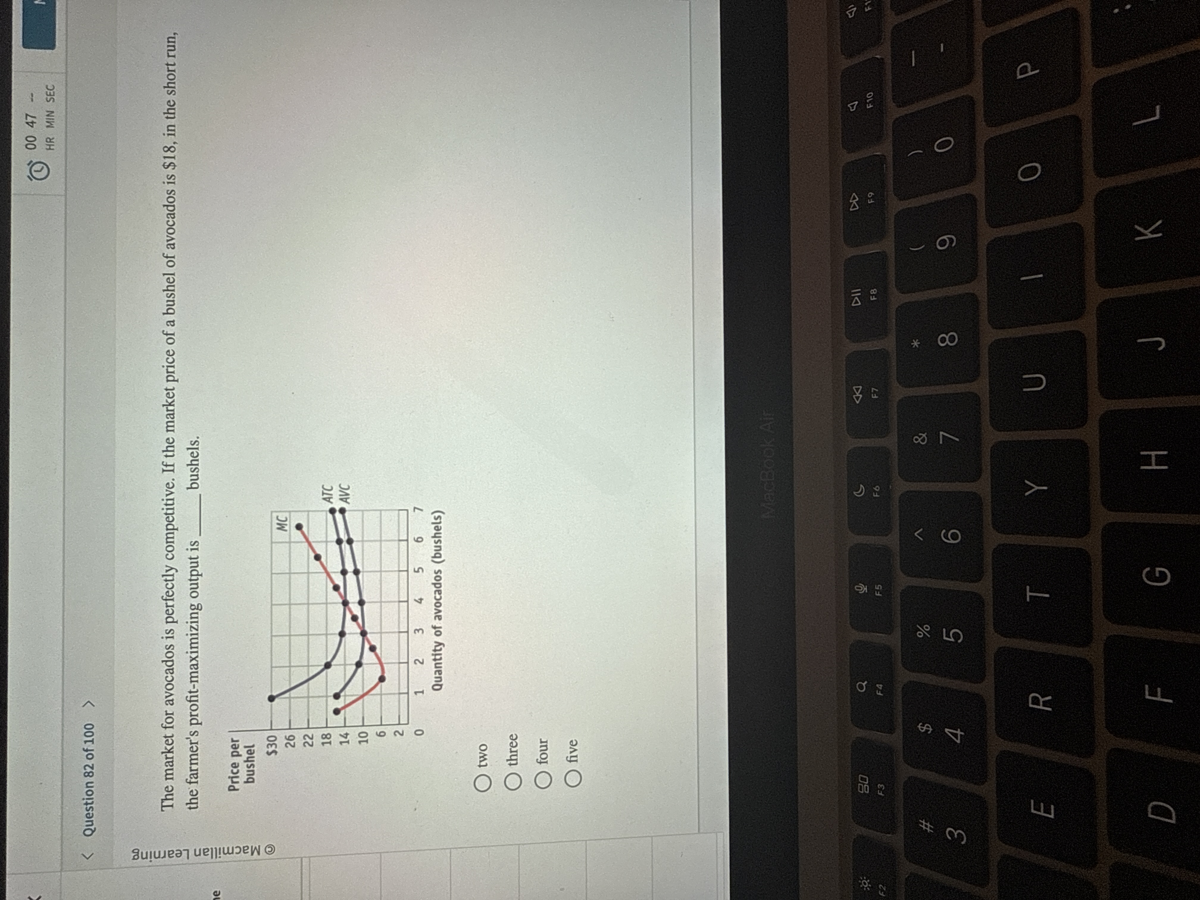 answer 00 47 -- HR MIN SEC < Question 82 of 100 >