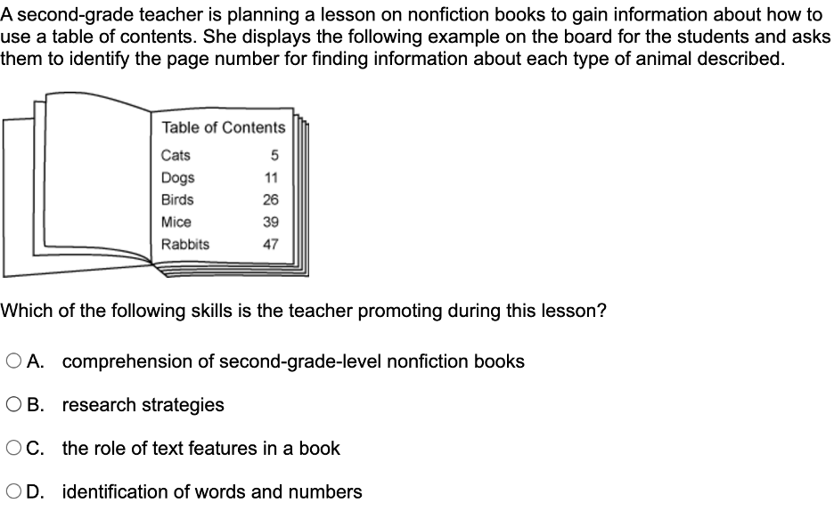 answer A second-grade teacher is planning a